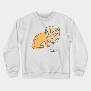 Red Wine And Cat Crewneck Sweatshirt